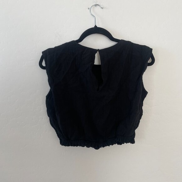 Slim Fit Extended Shoulder Gauze Crop Hipster Hippie Boho Bohemian Hip Tank Top - Picture 6 of 6